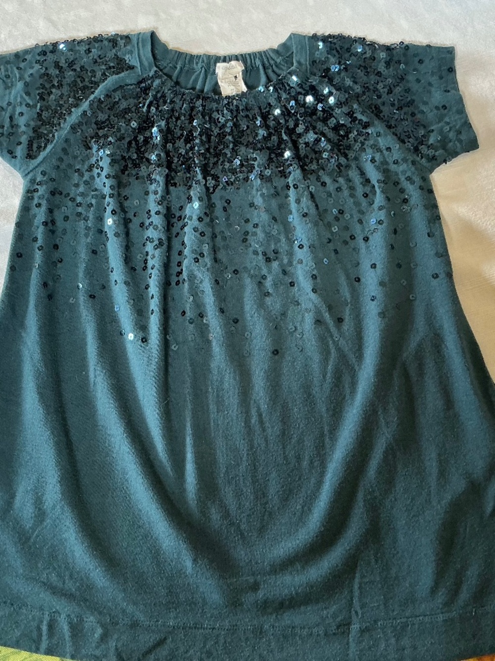 Girls Crewcuts teal  Sequin Dress sz 4
